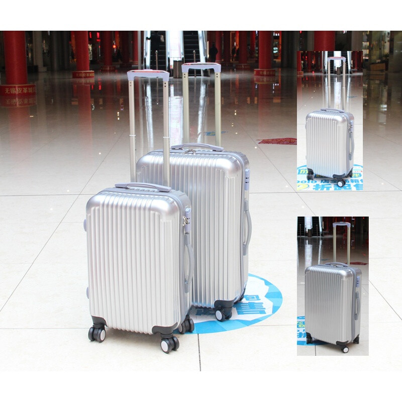 騰彩行李箱 拉桿箱萬向輪旅行箱20登機箱男女箱包24寸托運箱子E1 光面銀色 24寸