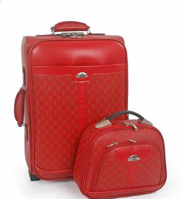 結(jié)婚喜慶牛皮子母拉桿箱 PU旅行行李箱 仿皮登機(jī)托運箱